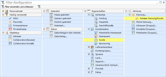 Vordefinierte Filter Vordefinierte Filter
